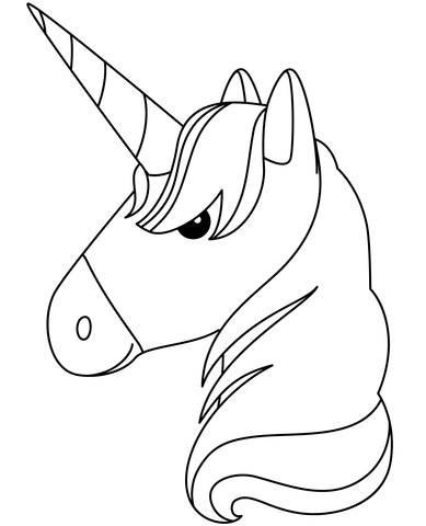 Unicorn Head Coloring Page